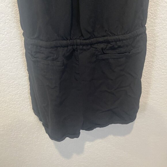 Mossimo Women's One Piece Romper V Neck Drawstring Waist Black Size XS - Picture 7 of 14